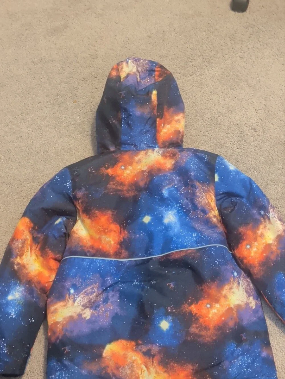 The Children's Place Galaxy-Print Hooded Raincoat - Blue & Orange